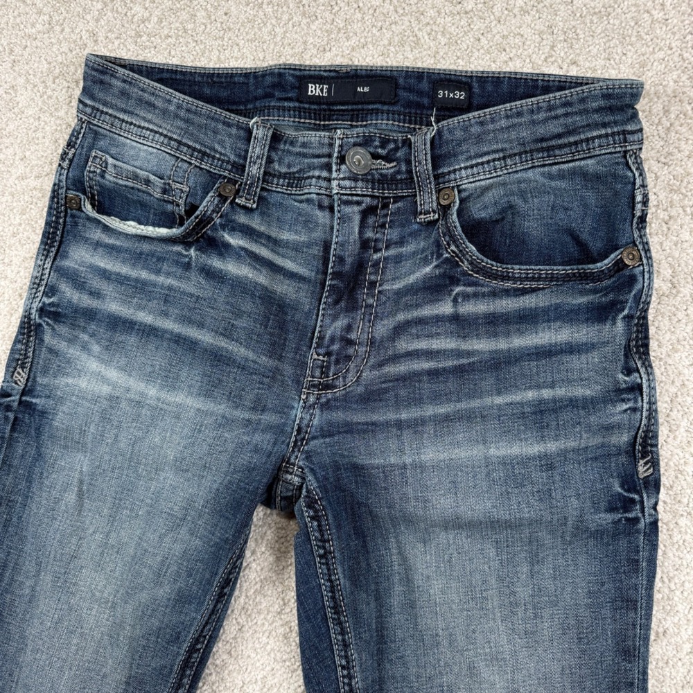 BKE‎ Alec Slim Fit Jeans Mens 31x32 Blue Medium Wash Denim Coolmax Stretch
